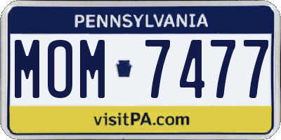 PA license plate MOM7477