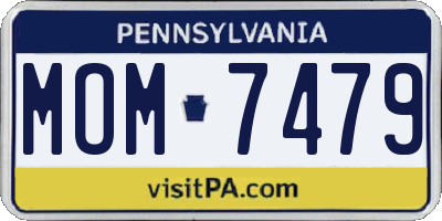 PA license plate MOM7479