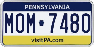 PA license plate MOM7480