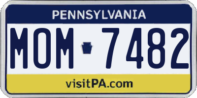 PA license plate MOM7482