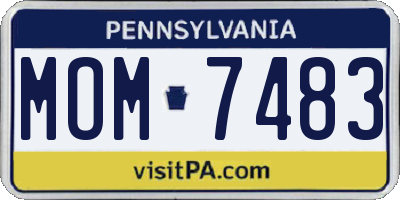 PA license plate MOM7483