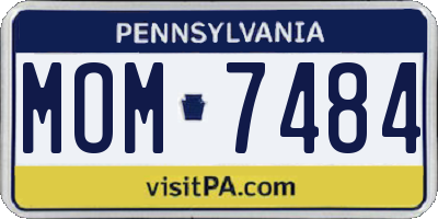 PA license plate MOM7484