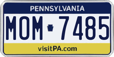 PA license plate MOM7485