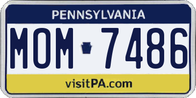 PA license plate MOM7486