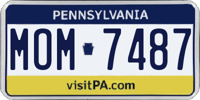 PA license plate MOM7487