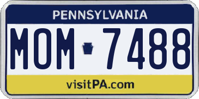 PA license plate MOM7488