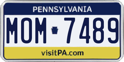 PA license plate MOM7489