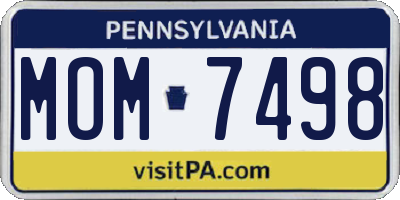 PA license plate MOM7498