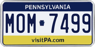 PA license plate MOM7499