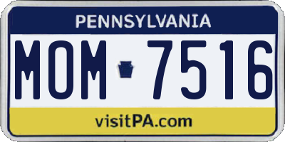 PA license plate MOM7516