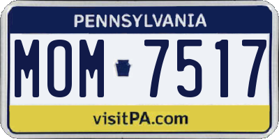 PA license plate MOM7517