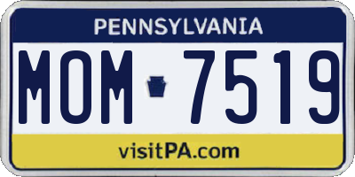 PA license plate MOM7519