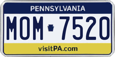 PA license plate MOM7520