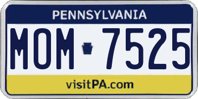 PA license plate MOM7525