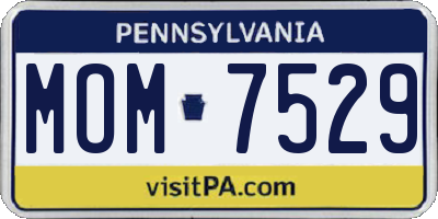 PA license plate MOM7529