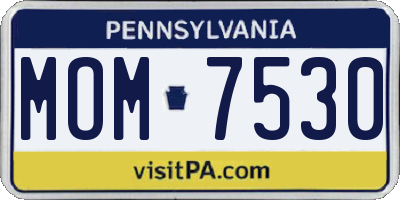 PA license plate MOM7530