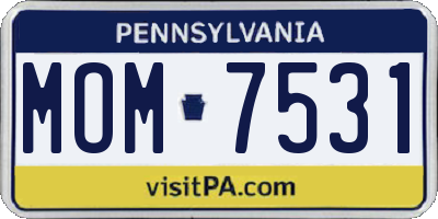 PA license plate MOM7531