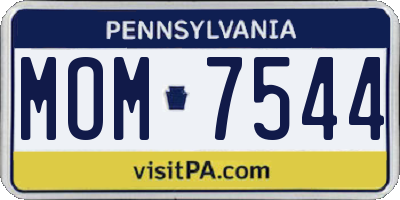 PA license plate MOM7544