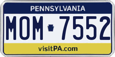 PA license plate MOM7552