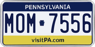 PA license plate MOM7556