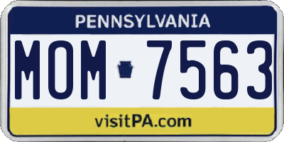 PA license plate MOM7563