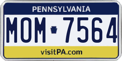 PA license plate MOM7564