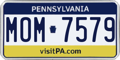 PA license plate MOM7579