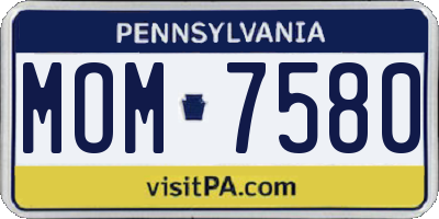 PA license plate MOM7580