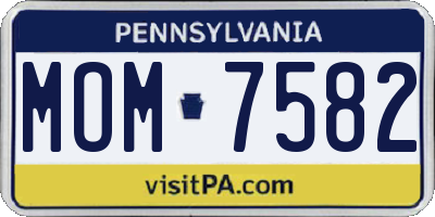 PA license plate MOM7582