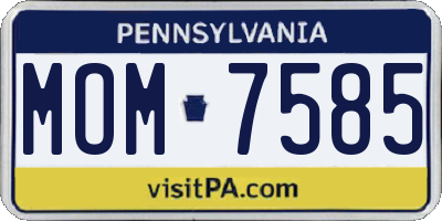 PA license plate MOM7585