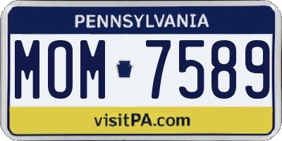 PA license plate MOM7589
