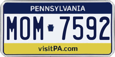 PA license plate MOM7592