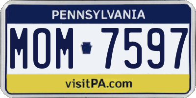 PA license plate MOM7597