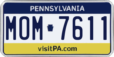 PA license plate MOM7611