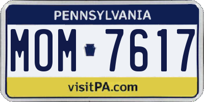 PA license plate MOM7617
