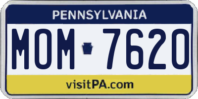 PA license plate MOM7620