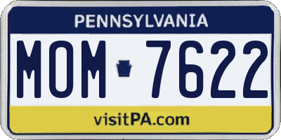 PA license plate MOM7622