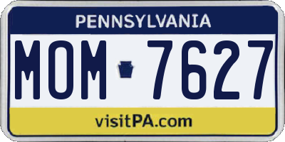 PA license plate MOM7627