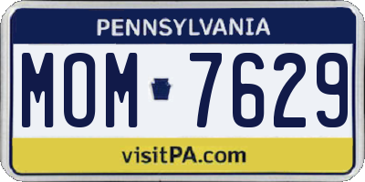 PA license plate MOM7629