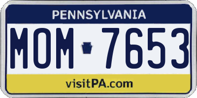 PA license plate MOM7653