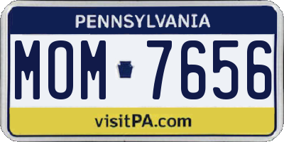 PA license plate MOM7656
