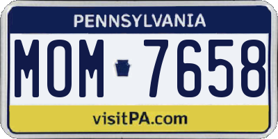 PA license plate MOM7658