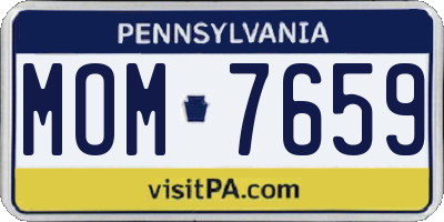 PA license plate MOM7659