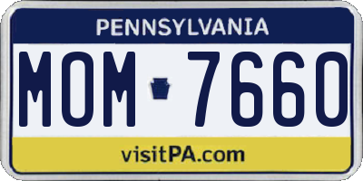 PA license plate MOM7660