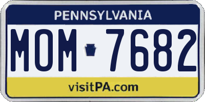 PA license plate MOM7682