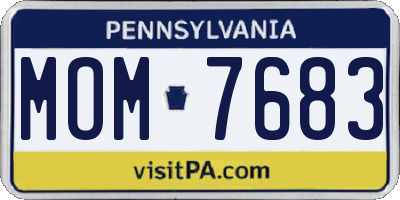 PA license plate MOM7683