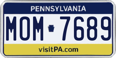 PA license plate MOM7689