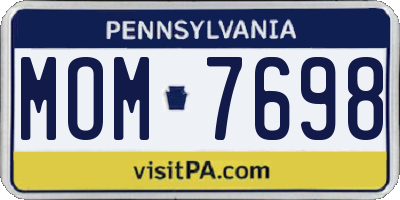 PA license plate MOM7698