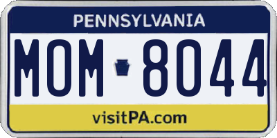 PA license plate MOM8044