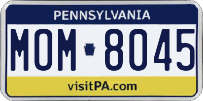 PA license plate MOM8045